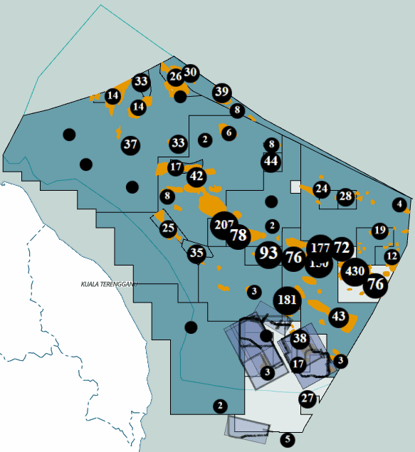 Map with 2000 wells